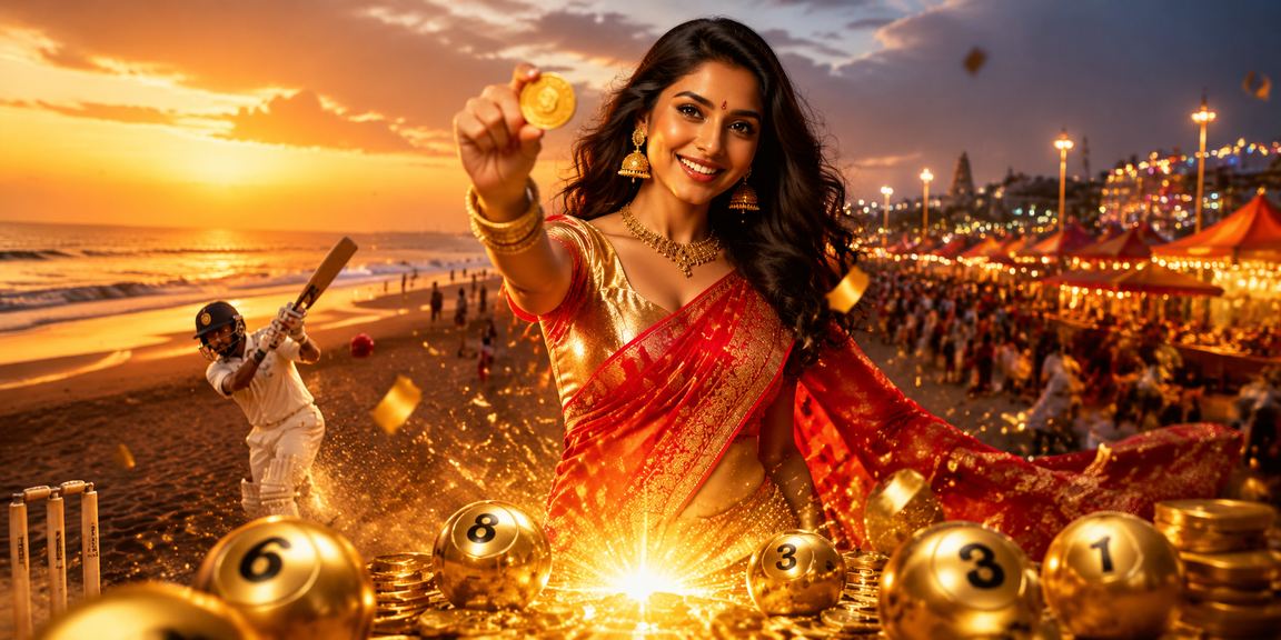 Vibrant Chennai Marina Beach Cricket betting scene