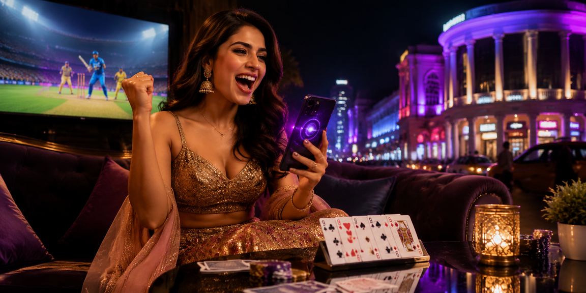 Players enjoying Rummy cards at Delhi Connaught Place